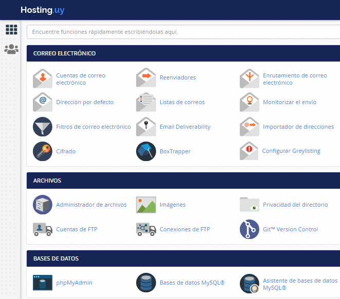 cPanel en Hosting.uy